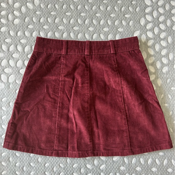 BDG red corduroy button up skirt. Size Small - Picture 2 of 3